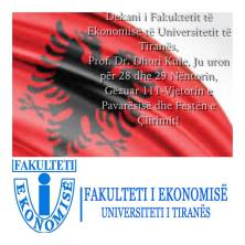 Urimi i Dekanit për festat e 28-29 Nëntorit